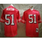 San Francisco 49ers #51 Ken Norton Jr. Red Throwback Mitchell & Ness Jersey