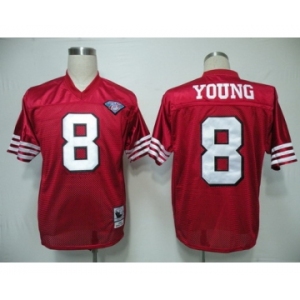 San Francisco 49ers #8 Steve Young Red 75TH Throwback Jersey