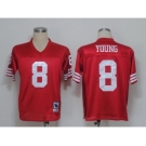 San Francisco 49ers #8 Steve Young Red Throwback Jersey