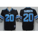 Detroit Lions #20 Barry Sanders Black Throwback Jersey