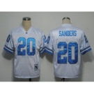 Detroit Lions #20 Barry Sanders White Throwback Jersey