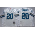 NFL Men's Detroit Lions #20 Barry Sanders M&N White