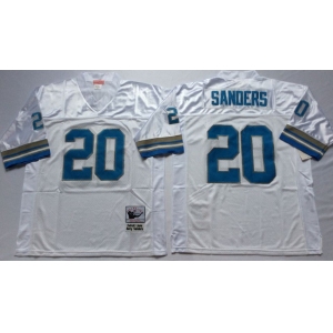 NFL Men's Detroit Lions #20 Barry Sanders M&N White