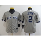 Nike Women's New York Yankees #2 Derek Jeter Authentic Grey Road Baseball Jersey