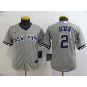 Nike Women's New York Yankees #2 Derek Jeter Authentic Grey Road Baseball Jersey