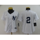 Nike Women's New York Yankees #2 Derek Jeter White Name On Back Baseball Jersey