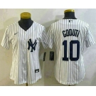 Women's New York Yankees #10 Goduti White Cool Base Stitched Jersey