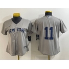 Women's New York Yankees #11 Anthony Volpe 2021 Grey Field of Dreams Cool Base Stitched Jersey