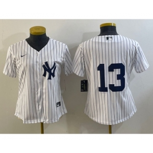 Women's New York Yankees #13 Joey Gallo White No Name Stitched MLB Nike Cool Base Jersey