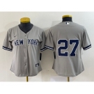 Women's New York Yankees #27 Giancarlo Stanton Grey No Name Stitched Cool Base Jersey