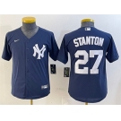 Women's New York Yankees #27 Giancarlo Stanton Navy Cool Base Stitched Baseball Jersey