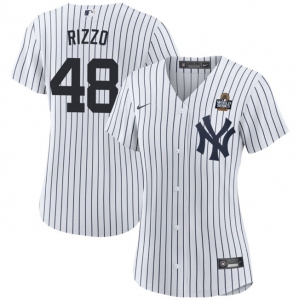 Women's New York Yankees #48 Anthony Rizzo White 2024 World Series Cool Base Stitched Baseball Jersey