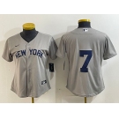 Women's New York Yankees #7 Mickey Mantle 2021 Grey Field of Dreams Cool Base Stitched Jersey