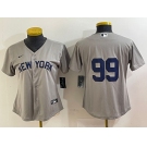 Women's New York Yankees #99 Aaron Judge 2021 Grey Field of Dreams Cool Base Stitched Jersey