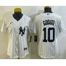 Youth New York Yankees #10 Goduti White Cool Base Stitched Jersey
