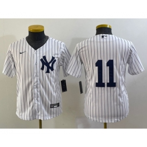 Youth New York Yankees #11 Anthony Volpe White No Name Stitched MLB Nike Cool Base Jersey