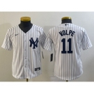 Youth New York Yankees #11 Anthony Volpe White Stitched MLB Cool Base Nike Jersey
