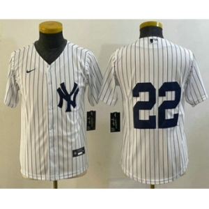 Youth New York Yankees #22 Jacoby Ellsbury White Jersey