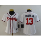 Nike Women's Atlanta Braves #13 Ronald Acuna Jr. Authentic White Alternate Cool Base Baseball Jersey