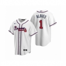 Women Atlanta Braves #1 Ozzie Albies Nike White 2020 Replica Home Jersey