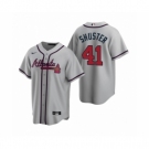 Women Atlanta Braves #41 Jared Shuster Gray 2020 MLB Draft Replica Road Jersey