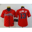 Nike Youth Atlanta Braves #13 Ronald Acuna Jr. Replica Dark Red Alternate Cool Base Baseball Jersey