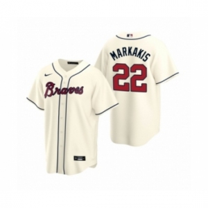 Youth Atlanta Braves #22 Nick Markakis Nike Cream 2020 Replica Alternate Jersey