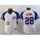 Youth Atlanta Braves #28 Matt Olson Number White 2023 City Connect Cool Base Stitched Jersey