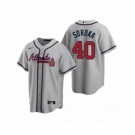 Youth Atlanta Braves #40 Mike Soroka Nike Gray 2020 Replica Road Jersey