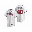 Youth Atlanta Braves #40 Mike Soroka Nike White 2020 Replica Home Jersey