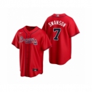 Youth Atlanta Braves #7 Dansby Swanson Nike Red 2020 Replica Alternate Jersey