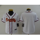 Youth Atlanta Braves Blank 2022 White Gold World Series Champions Program Cool Base Stitched Jersey