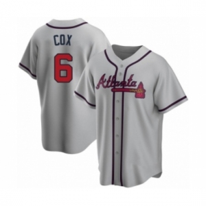 Youth Bobby Cox #6 Atlanta Braves Gray Replica Road Jersey