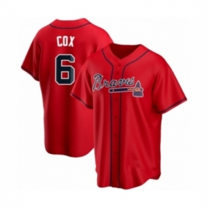 Youth Bobby Cox #6 Atlanta Braves Red Replica Alternate Jersey