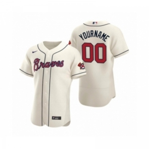 Men's Atlanta Braves Custom Nike Cream Authentic 2020 Alternate Jersey