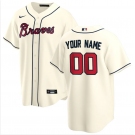 Men's Atlanta Braves Custom Nike Cream Authentic Cool Base Baseball Jersey