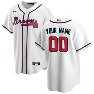 Men's Atlanta Braves Custom Nike White Authentic Cool Base Baseball Jersey