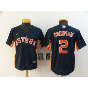 Youth Houston Astros #2 Alex Bregman Nike Authentic Navy Blue Alternate Cool Base Baseball Jersey