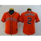 Youth Houston Astros #2 Alex Bregman Orange Stitched MLB Cool Base Nike Jersey