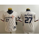 Youth Houston Astros #27 Jose Altuve Cream 2025 City Connect Limited Stitched Baseball Jersey