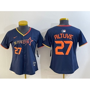 Youth Houston Astros #27 Jose Altuve Navy 2025 City Connect Limited Stitched Baseball Jersey