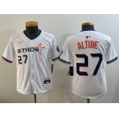 Youth Houston Astros #27 Jose Altuve White 2025 City Connect Limited Stitched Baseball Jersey