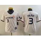 Youth  Houston Astros #3 Jeremy Pena Cream 2025 City Connect Limited Stitched Baseball Jersey