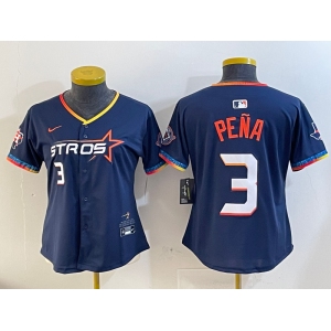 Youth Houston Astros #3 Jeremy Pena Navy 2025 City Connect Limited Stitched Baseball Jersey2