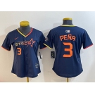 Youth Houston Astros #3 Jeremy Pena Navy 2025 City Connect Limited Stitched Baseball Jersey