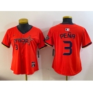 Youth  Houston Astros #3 Jeremy Pena Orange 2025 City Connect Limited Stitched Baseball Jersey