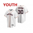 Youth Houston Astros #30 Kyle Tucker White Cool Base Stitched Jersey