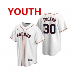 Youth Houston Astros #30 Kyle Tucker White Cool Base Stitched Jersey