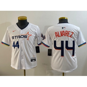 Youth Houston Astros #44 Yordan Alvarez White 2025 City Connect Limited Stitched Baseball Jersey
