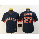 Youth Houston Astros#27 Mike Trout Nike Authentic Navy Blue Alternate Cool Base Baseball Jersey